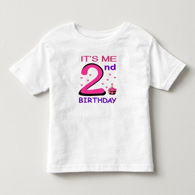 2ND Birthday Baby Tshirt cute pink (Front)