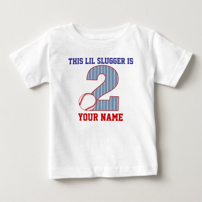 2nd Birthday Baseball Personalised T-shirt (Front)