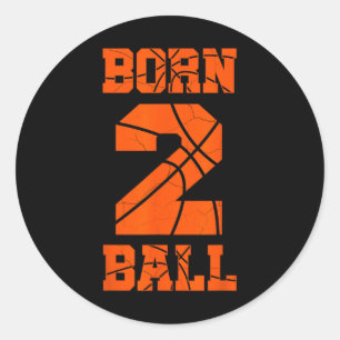 2nd Birthday Basketball Jersey Tee Two 2 Year Old Classic Round Sticker