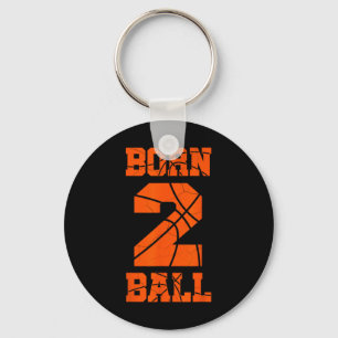 2nd Birthday Basketball Jersey Tee Two 2 Year Old  Key Ring