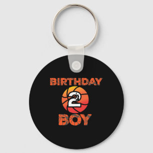 2nd Birthday Basketball Party 2 Years Old Bday Cel Key Ring