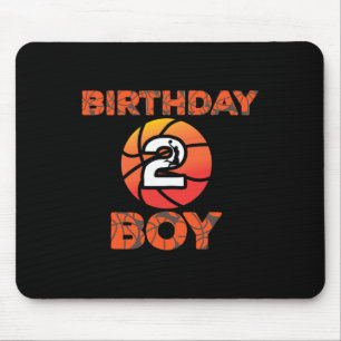 2nd Birthday Basketball Party 2 Years Old Bday Cel Mouse Mat