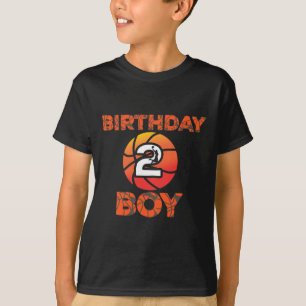 2nd Birthday Basketball Party 2 Years Old Bday Cel T-Shirt