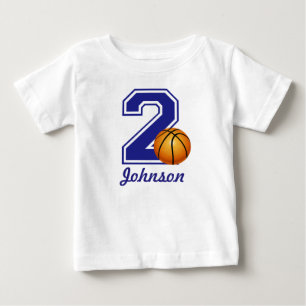 2nd Birthday boy basketball personalised Baby T-Shirt
