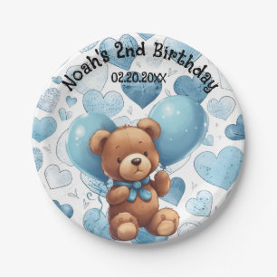 2nd Birthday Boy Custom Name  Paper Plate