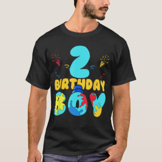 2nd Birthday Boy Gaming Party 2 Years Old Gamer  G T-Shirt