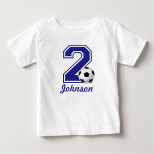 2nd Birthday boy soccer,football personalised Baby T-Shirt
