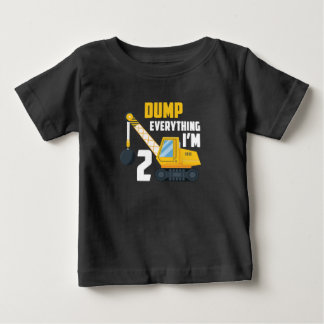 2nd birthday boy Toddler Construction Truck gift Baby T-Shirt