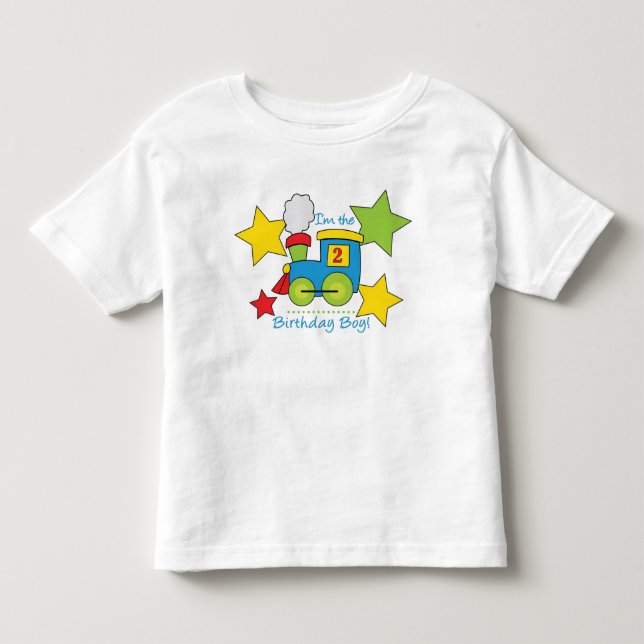 2nd Birthday Boy Train Shirt (Front)