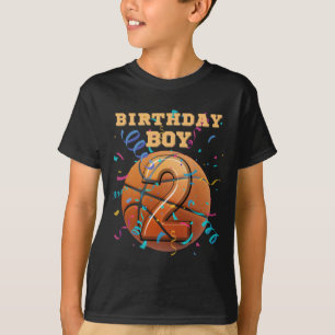 2nd Birthday Boy Two 2 Years Old Sketll Players Te T-Shirt