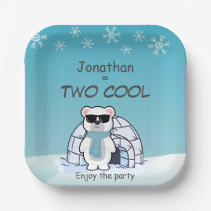 2nd Birthday Boy Two Cool Polar Bear Iglo   Paper Plate