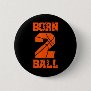 2nd Birthday Bysketbyll Jersey Tee Two 2 Year Old  6 Cm Round Badge