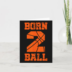 2nd Birthday Bysketbyll Jersey Tee Two 2 Year Old Card