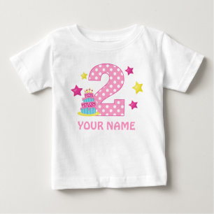 2nd Birthday Cake Girl Personalised T-shirt