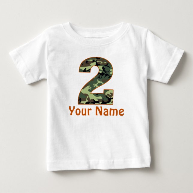 2nd Birthday Camo Personalised Shirt (Front)