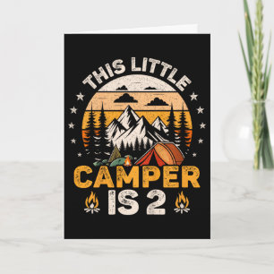 2nd Birthday Camping Party 2 Year Old Girl Boy Cam Card
