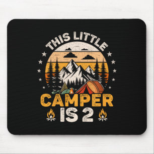 2nd Birthday Camping Party 2 Year Old Girl Boy Cam Mouse Mat