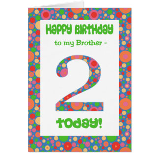 2nd Birthday Card for Brother, Bright and Bubbly