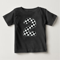 2nd Birthday Chequered Number 2 Car Racing Flag 