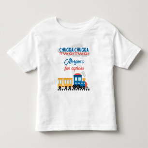 2nd Birthday Colourful Cartoon Train  Toddler T-Shirt