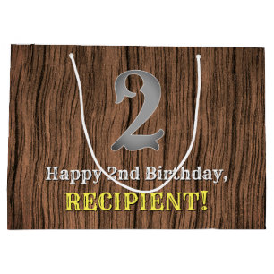 2nd Birthday: Country Western Inspired Look, Name Large Gift Bag