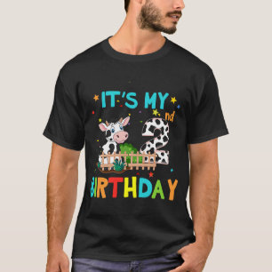 2nd Birthday  Cow  2 Year Old Birthday T-Shirt