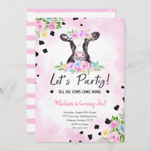2nd Birthday Cow Invitation