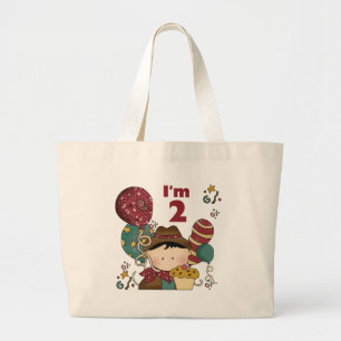 2nd Birthday Cowboy T-shirts and Gifts Large Tote Bag