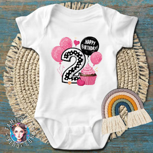 2nd Birthday Cupcake Baby Bodysuit