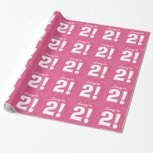 2nd Birthday Custom Name Pink White for GIRL B02Z Wrapping Paper