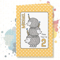  2nd Birthday Cute Cartoon for Kids Funny Hedgehog