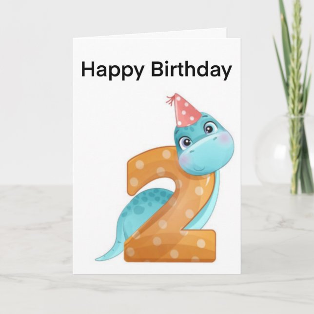 2nd Birthday. Dinosaur card (Front)