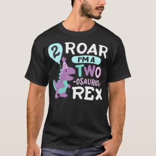 2nd Birthday Dinosaur T Rex Two Osaurus 2 Years Ol T-Shirt