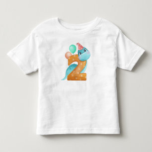 2nd Birthday Dinosaur Toddler T-Shirt