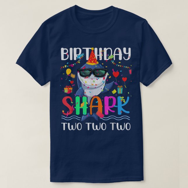 2nd Birthday Family Shark Kids Two Two Two  T-Shirt (Design Front)