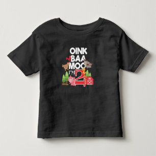 2nd Birthday Farm Animal 2 Years old Toddler T-Shirt