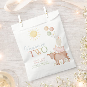 2nd Birthday Farm Animals Barnyard Party Boys Favour Bags