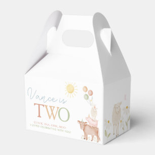 2nd Birthday Farm Animals Barnyard Party Boys Favour Box