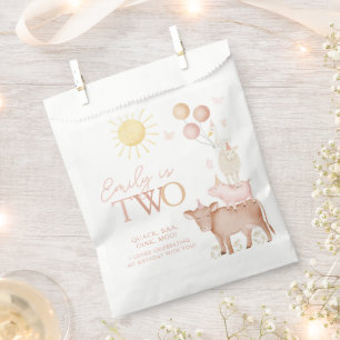 2nd Birthday Farm Animals Barnyard Party Girls Favour Bags