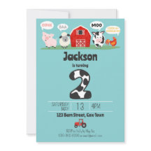 2nd Birthday Farm Animals Oink Baa Moo Kids