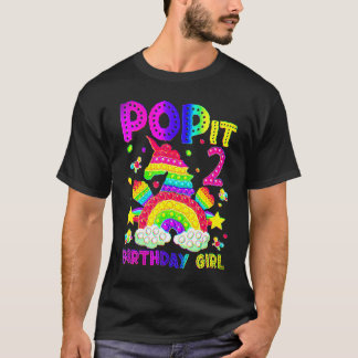 2nd Birthday Fidget Toy Pop It Birthday Girl 2 Yea T-Shirt