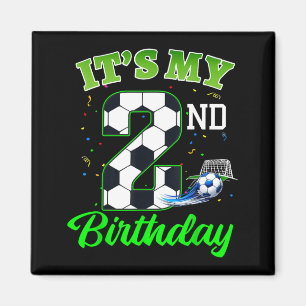 2nd Birthday Football Boy Girl Kids Soccer Sports Magnet