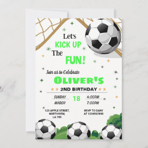 2nd Birthday Football Theme Invitation