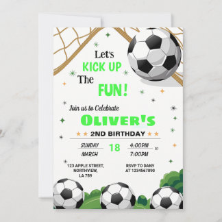 2nd Birthday Football Theme Invitation