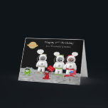2nd Birthday For Grandson Greeting Cards<br><div class="desc">Wish your grandson a Happy 2nd Birthday with a card featuring three adorable racoon astronauts who have just landed on the moon. Some elements by La galerie de Jackie/Scrappin Doodles/J. Rett Graphics</div>