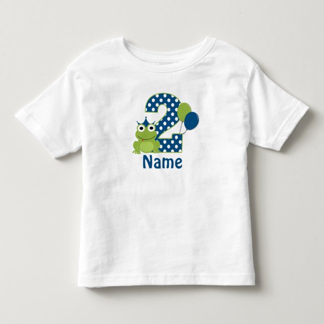 2nd Birthday Frog Personalised Shirt (Front)