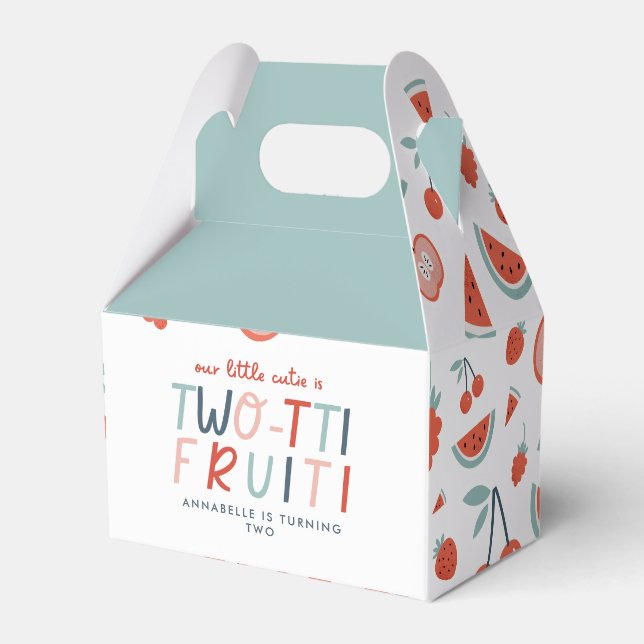 2nd birthday fruit red summer children's party favour box (Front Side)