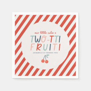 2nd birthday fruit red summer children's party napkin