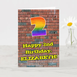 2nd Birthday: Fun Graffiti-Inspired Rainbow 2 Card