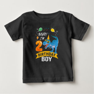 2nd Birthday Gift Boy T Rex Dinosaur 2 Year Old Baby T-Shirt